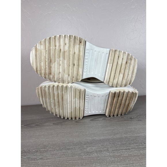 Converse Run Star Hike Hi Top Platform Sneakers Tonal Marble Egret Womens Sz 7 - Picture 9 of 9